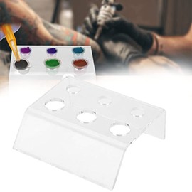 Soporte acrílico permanente del soporte del portavasos del pigmento de Microblading del maquillaje del tatuaje para el soporte de vaso de la tinta, ayuda arqueada