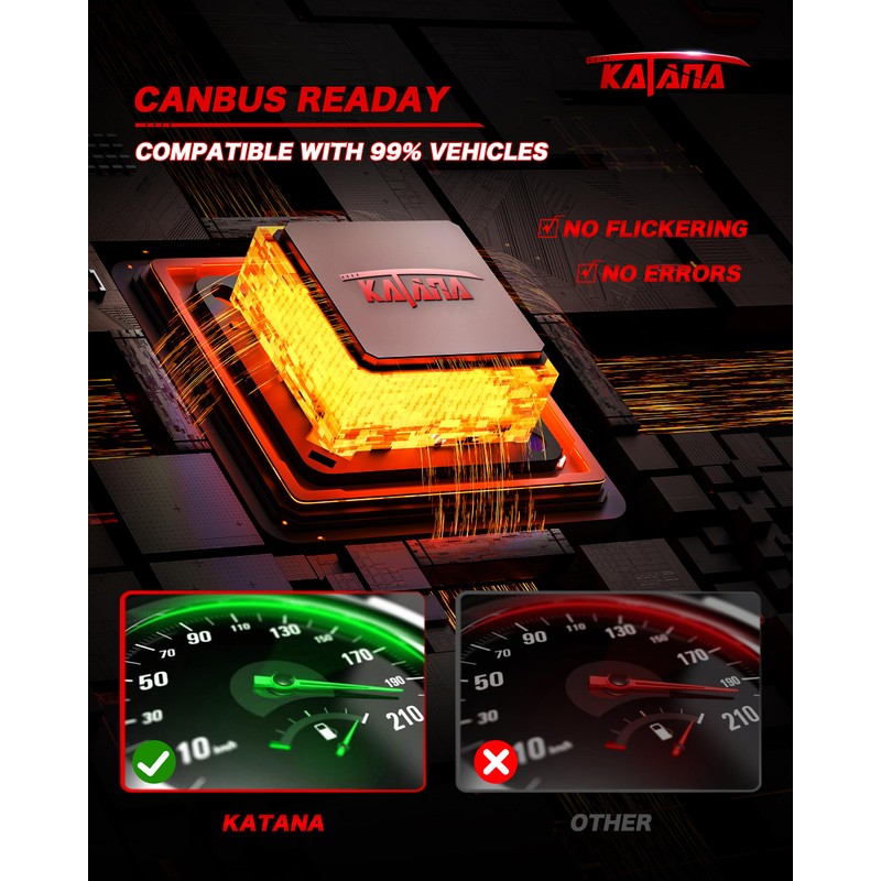 Katana H4 Bulbs, 9003 Light Bulb 400% Brightness 6500K Xenon
