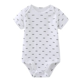 MAMIMAKA Unisex Baby Bodysuits Baby Clothes Short Sleeve Bodysuits Onesies Cotton 5-Pack for Boys and Girls