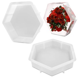 1 molde de silicona para deflector hexagonal para estantería, lyfLux de resina epoxi dimensional hexagonal, flores frescas, modelado de flores secas, fabricación de bricolaje (2 × 8 pulgadas)
