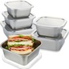 6 Pcs 304 Stainless Steel Food Storage Containers with Lids,