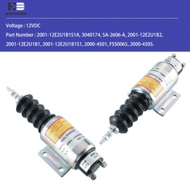 2001-12E2U1B1S1A Fuel Shut Off Solenoid SA-2606-A 3040174 FSS0065 2000-4505 for Woodward, Mitsubishi Mixer Truck, Snorkel Lift, UpRight Lift 12VDC