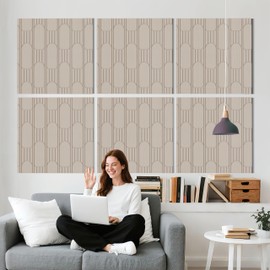 Acoustic Panels Sound Absorbing, 23.6×23.6 Inch 6-Pack, Acoustic Wall Panels for Medium to Large Rooms, Decorative Sound Treatment for Echo Reduction in Home Offices, Bedrooms & Recording Studios
