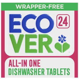 Ecover All-in-One Dishwasher Tablets, All-In-One Dishwasher Salt & Rinse Aid Power, Mandarin and Lemongrass fragrance, Pack of 1, 24 Tablets.