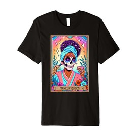 Black Makeup Queen Cosmetics Beauty Influencer Tarot Card Premium T-Shirt