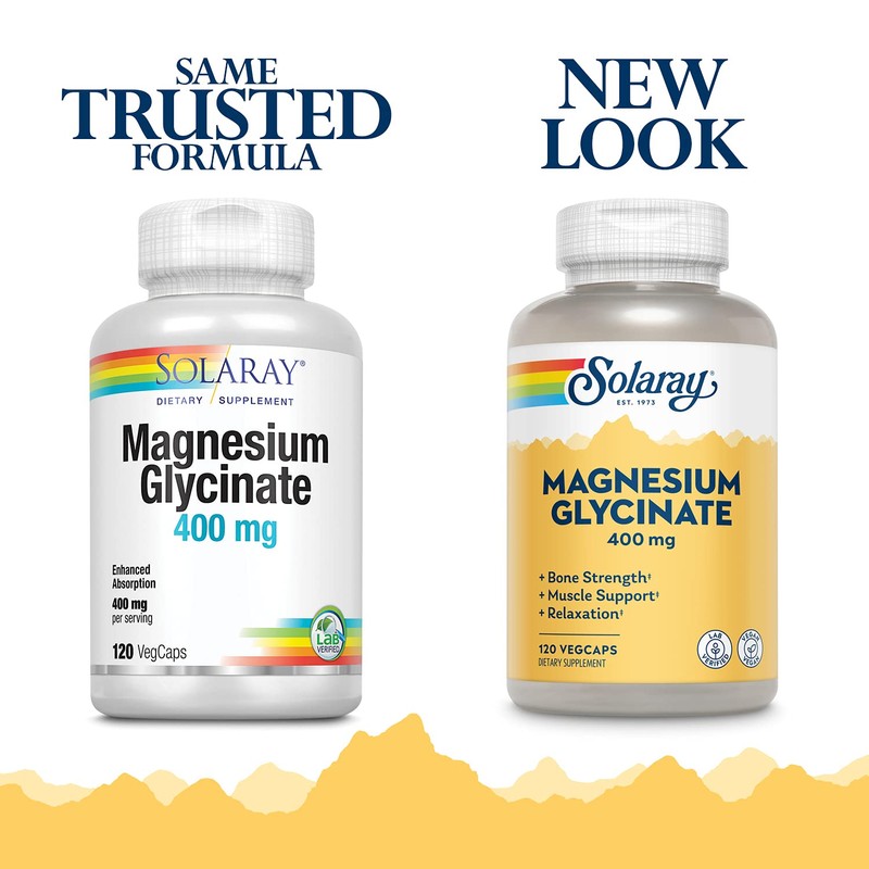 Solaray Magnesium Glycinate 400 mg | Healthy Relaxation, Bone &