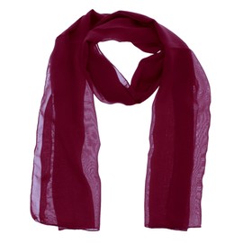 WESTEND CHOICE Ladies Chiffon Scarves Women Plain Neck Wrap Scarf Large Headscarf Girls Headwrap Sheer Wrap women's scarves & wraps 180x70 cm (Burgundy)