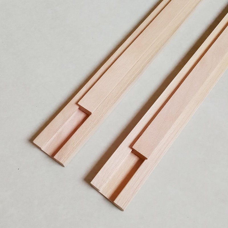 Btibpse Wooden Drawer Slides 17-3/4 Inches Classic Wood Center Guide