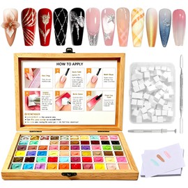 60 Colors No-Wipe Patting Gel Palette Kit with Large Wooden Box