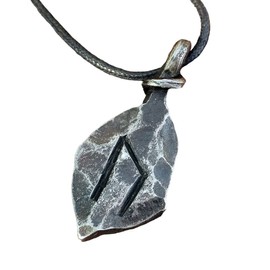 Forged Iron Uruz Ur Uram Rune Viking Amulet Runic Nordic Pendant Talisman Necklace Medieval Jewelry