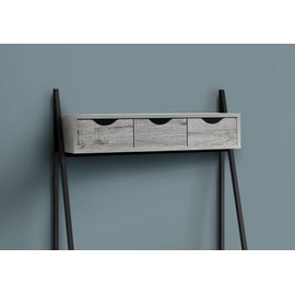 Monarch Specialties Ladder Leaning Modern Hutch-4 Drawers Metal Frame for Home or Office Laptop Table Computer Desk, 32" L, Grey