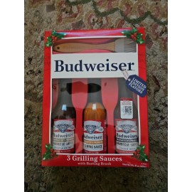 Budweiser FREE SHIPPING Budweiser Grilling Set 3 Sauces & Brush  BEST BY DATE 9/30/23