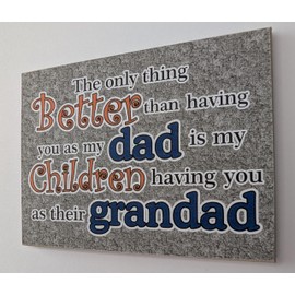 Sentimental Dad Grandad Wooden Fridge Magnet, 11 cm x 8 cm, Grey Background