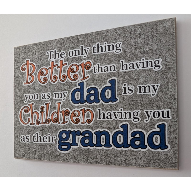 Sentimental Dad Grandad Wooden Fridge Magnet, 11 cm x 8