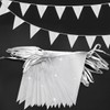ADQUATOR 20m 52pcs Silver Pennant Bunting,Polyester Fabric Reusable Triangle Flags