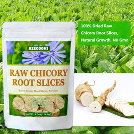 Raw Chicory Root Slices, 4.0oz(114g), 100% Natural Premium Quality Chicory Root, Caffeine Free, No Additives And No Preservatives