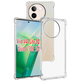 USTIYA Case for Vivo V40 Lite 5G / V30e 5G Clear TPU Four Corners Military-Grade Protection Cover Transparent Soft funda