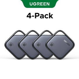 UGREEN Finder Tag Compatible with Apple Offcial Chip (for iOS Only), Anti-lost for Car Key Wallet Luggage Passport with Alarm& Left-Behind Remind Slim Bluetooth Tracker, Deals for You,TikTokShopBacktoSchool:_Black-4pack