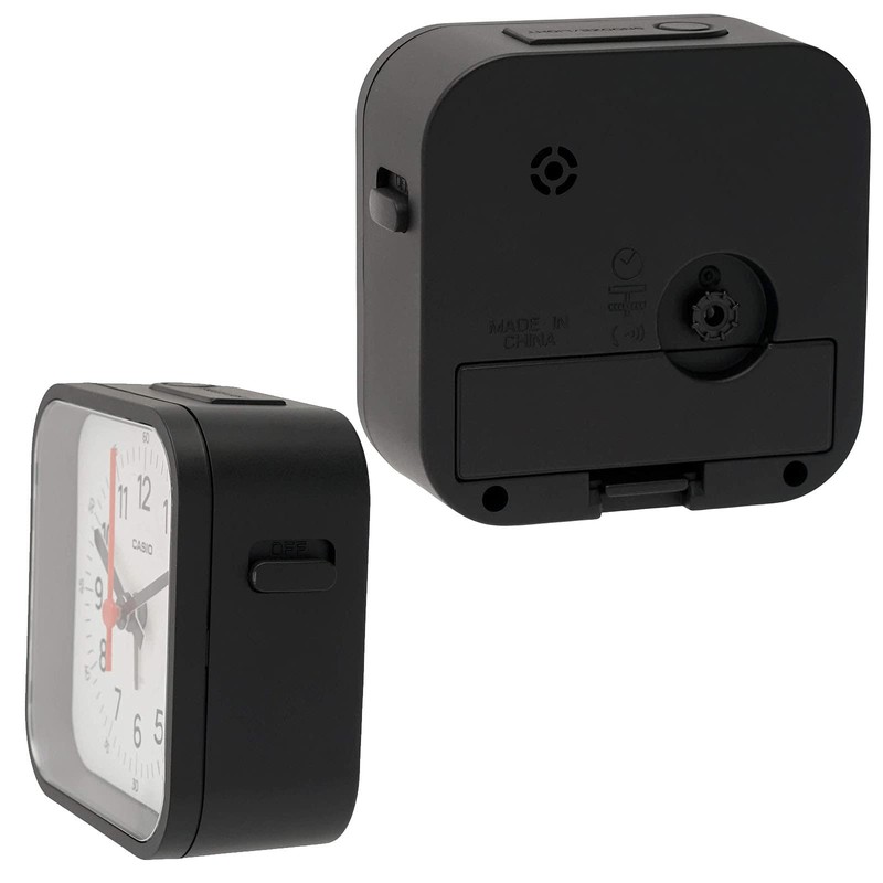 Casio TQ-169-1JF Alarm Clock, Black, Analog, Small, Mini Light, Snooze