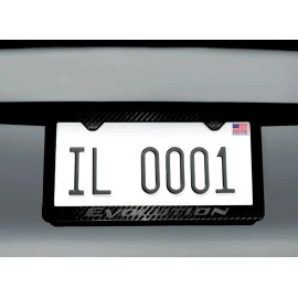 RED COBRA Evo Black on Black JDM Evolution / Evo Black Carbon Fiber License Plate Frame
