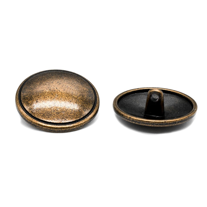 Bezelry 12 Pieces Lined Edge Pattern Metal Shank Buttons. 22mm