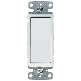 Bryant Electric RSD315W Residential Rocker Switch, Three-Way, 15 Amp, 120V, Grounding, White