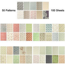 Qililandiy 200Pcs Vintage Scrapbook Paper Art Paper Assorted Floral Journaling Paper for Scrapbooking Junk Journal Supplies