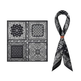 SHIROUYU Men's 100% Mulberry Silk Square Scarf 21"x21" - Lightweight for Business/Wedding/Casual, With Gift Packed