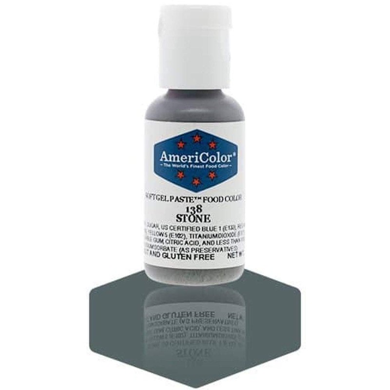 AmeriColor, Stone, 0.75 Ounce Bottle, Soft Gel Paste Food Color