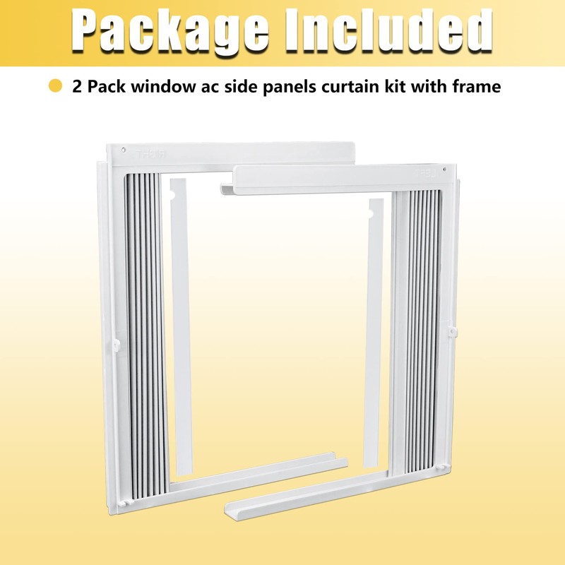 Powrocket Window AC Side Panel with Frame Set,Air Conditioner Accordion