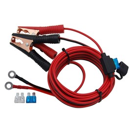 CUZEC - Cable de extensión de 16 AWG con abrazadera de batería de 12 V/24 V, clip de batería para inversor de alta potencia y más (13.1 pies de largo)