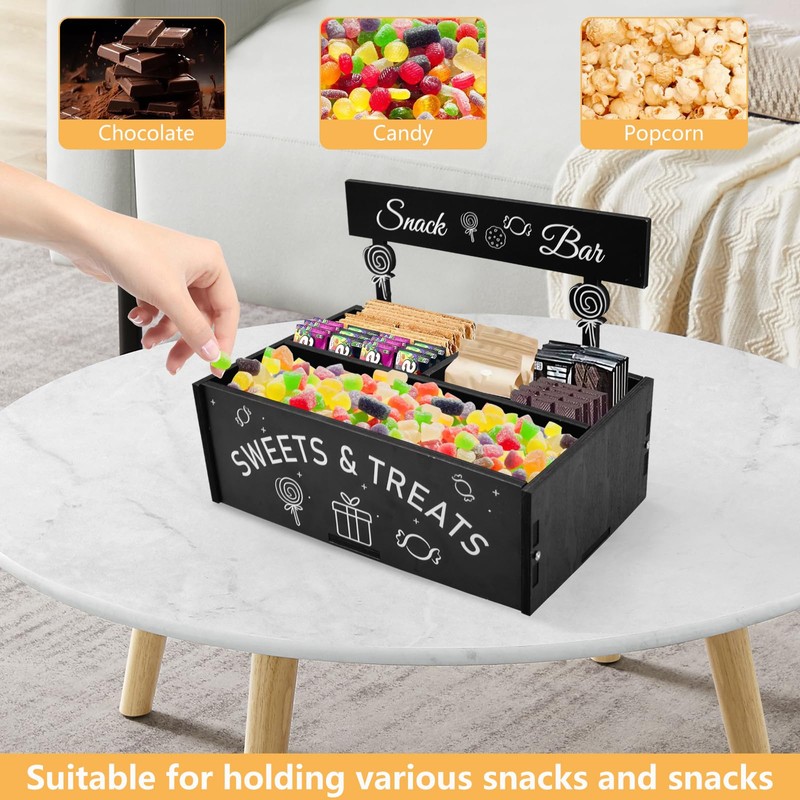 Kuabiz Snack Organizer for Countertop Wooden Snack Bar Container 4