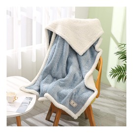 3 Times Warmth, Ultra Warm Blanket, Throw, Static Control, Thick, Fluffy, Premium Microfiber, High Density, Flannel, Washable, 47.2 x 33.5 inches (120 x 85 cm), Blue