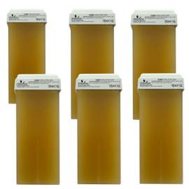 Dermawax 6 x Roll On Wax Honey Wax Warm Wax 100 ml Roll-on Wax Cartridges, Warm Wax Cartridges Hair Removal Hair Removal Waxing Body Care Refill Set