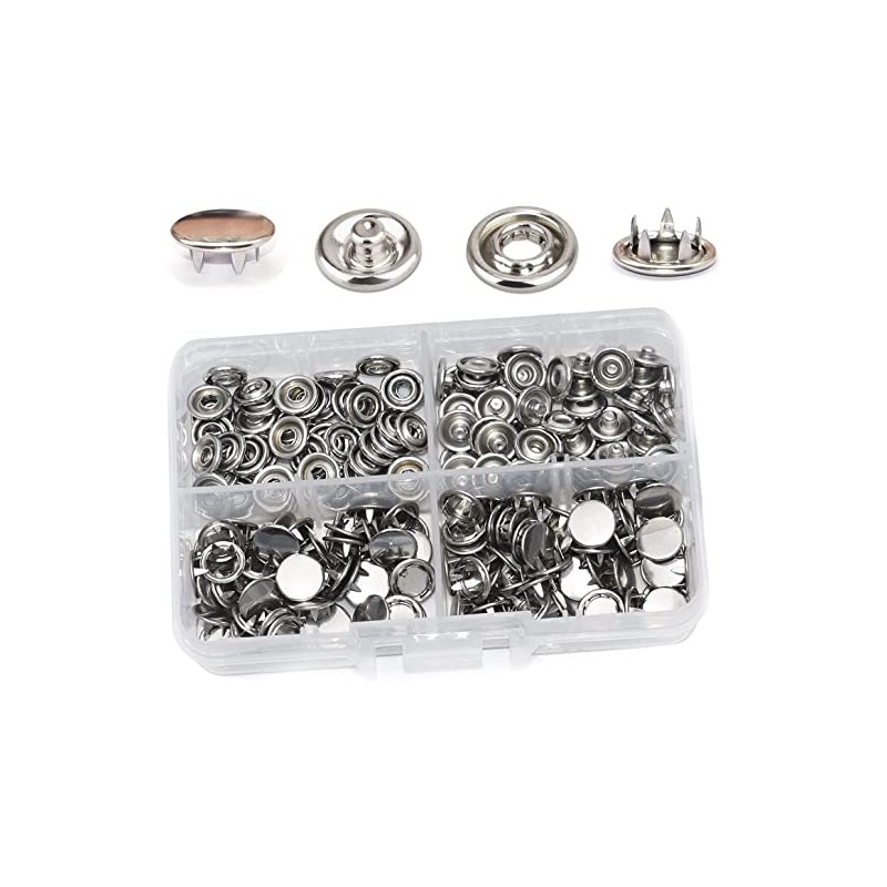 50 Sets 10mm Metal Snaps Stainless Steel Buttons for Sewing