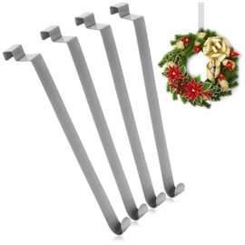 com-four® 4x door hooks made of stainless steel - 26 cm hooks for door wreaths and decoration - hangers for apartment doors - for inside - coat hooks for hanging
