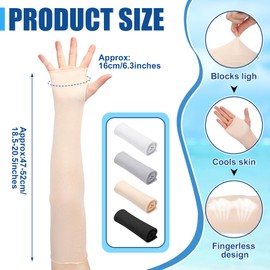 Bememo 4 Pack Sun Protection UV Gloves Sun Block Driving Fingerless Gloves Wrist Length Cotton for Women Men