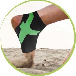 Sports Ankle Brace with Integrated Power Band Compression Taping. Available in 3 Sizes. (Medium Left - 19-23 cm)