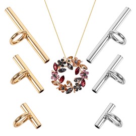 6PCS Brooch to Pendant Converters, Pin Necklace Adapters Brass Pin to Necklace Converter Pendant Converter Gold/Silver Brooch Converters for Changing Brooches Pins to Pendant (8 mm, 13 mm, 20 mm)