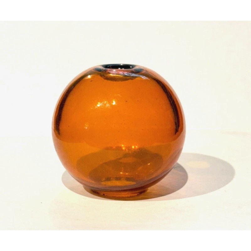 Globe New: Old Stock Hand Blown 3" Diameter Amber Glass