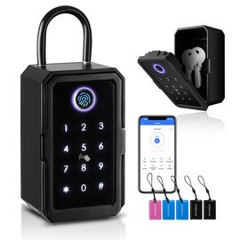 Smart Box Lock,CATCHFACE Key Lock Box 5-in-1 Bluetooth Lock Box Support TTLock APP and Share ekey Bluetooth Key Lockbox for Door Handle and Wall Smart lockbox for Apartment Realtor Office Home[New]