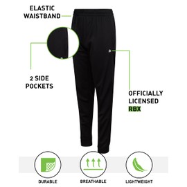 RBX Boys Sweatpants - 2 Pack Stretch Performance Tricot Activewear Boys Joggers Athletic Pants with Side Pockets (Size: 5-20), Size 7, Navy Black