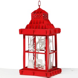 LINPOPUP®, LIN17537, Pop Up Christmas Card, Pop Up Christmas, Christmas Card, 3D Christmas Cards, Advent Cards, 3D Card Christmas, Lantern, N444