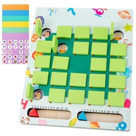 Memory Game, Wooden Memory Game for Children from 3 Years, Memory Flip Board Game, Wooden Montessori Toy for Toddlers, Promotes Memory Learning Toy, Wooden Toy for Boys and Girls