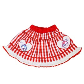 Nakata Co. Anpanman Dokin-chan Gingham Check Skirt, Red/Blue, 90/95/100, red