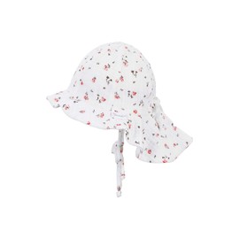 Sterntaler Flapper for Girls with Ties, Neck Protection and Muslin Fabric with Small Flowers (Flapper 1402121) - ecru, size: 45