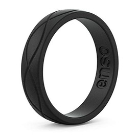 Enso Rings Women’s Infinity Silicone Wedding Ring – Hypoallergenic Wedding Band for Ladies – Comfortable Band for Active Lifestyle – 4.5mm Wide, 1.5mm Thick, Obsidian Black 4