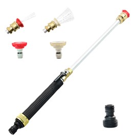 Keyiduid High Pressure Power Washer Wand, Jet Nozzle Power Washer for Garden Hose, Includes 2 High-Pressure Nozzles and Quick Connectors, Hydro Jet High Pressure Washer Tools (Black)