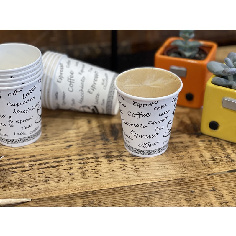 MOXVIO 50 x 4oz (120cc) Single Wall Printed Paper Cups