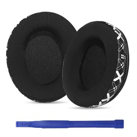 HyperX Cloud 2 Earpad Ice Silk Cloud Alpha Ear Pad, Upgrade Protein Leather Ear Cushion Replacement for HyperX Cloud Stinger/Cloud Flight/CloudX/Cloud II/Cloud III/Cloud Core/Mix Headset（White Print）